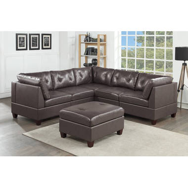 Calvin leather deals modular sectional